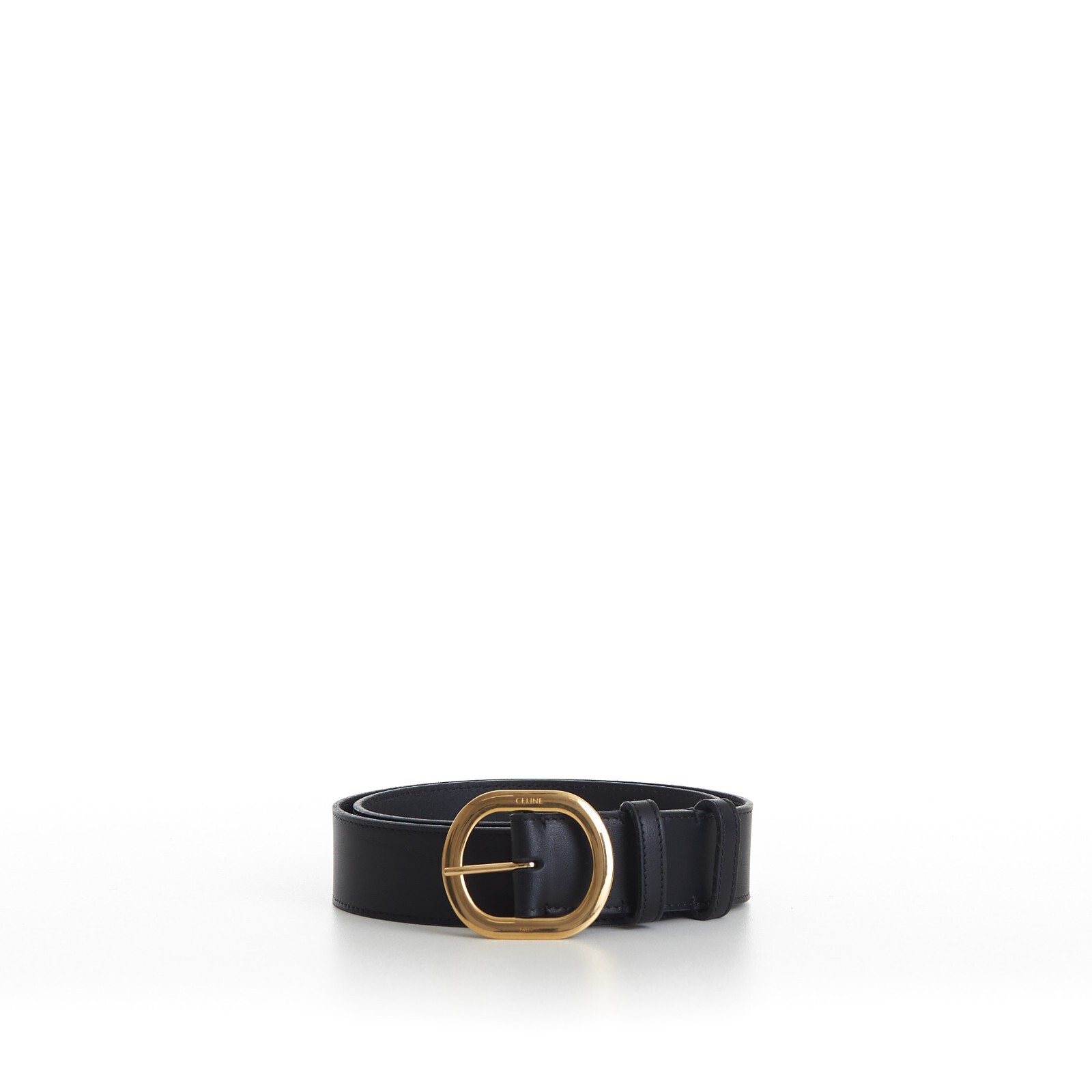 Pre-owned Celine 640$ Black Leather Large Lulu Belt - Vintage Calfskin