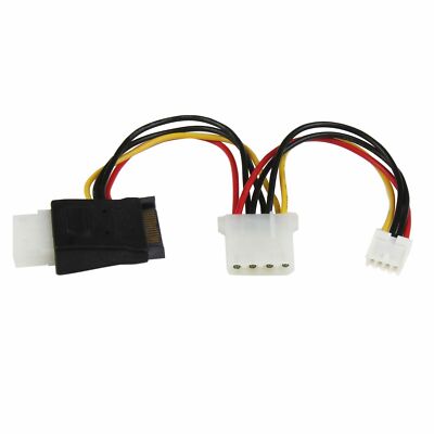 StarTech LP4 to SATA Power Cable Adapter with Floppy Power LP4SATAFMD