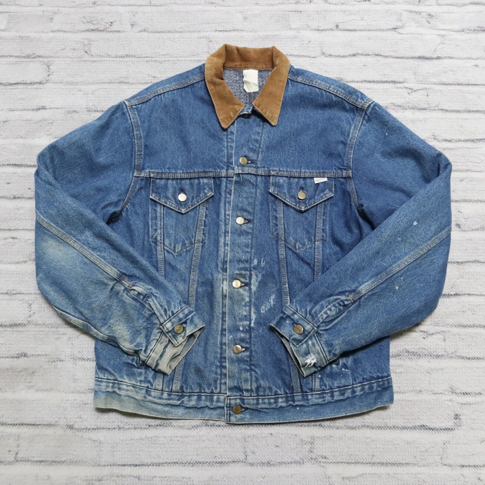 Vintage Carhartt Blanket Lined Denim Trucker Jean Jacket Vintage Carhartt Blanket Lined Denim Trucker Jean Jacket