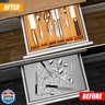 Bellsal Silverware Organizer Kitchen Drawer Organizer Expandable Bamboo Utensil Holder Cutlery Tray for Kitchen Utensil and Flatware Bedroom Office