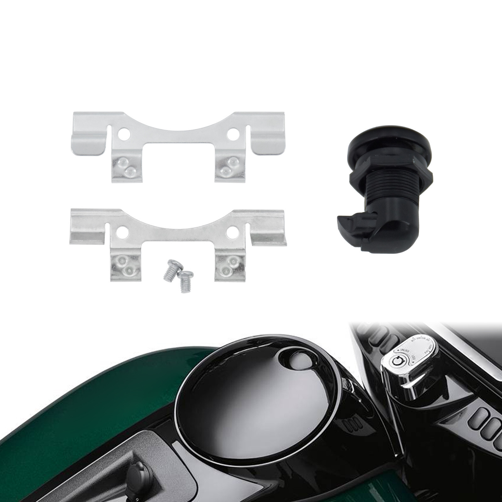 Fuel Door Latch Push Button Gas Oil Cap Tank Fit For Harley Electra Street Glide