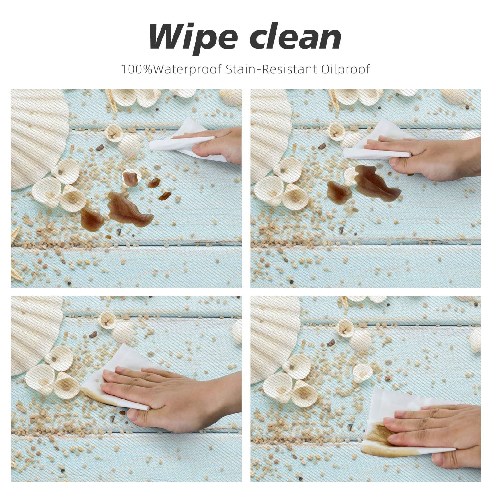 Round Tablecloth Elastic Edged Polyester Table Cover Waterproof Home Decorative