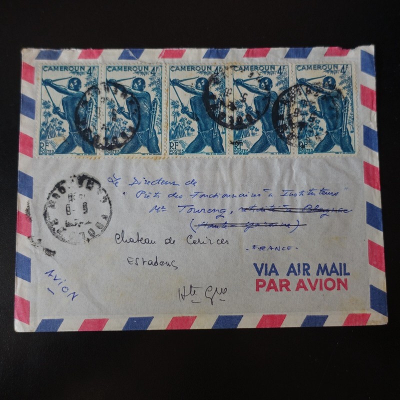 France Colonie Cameroun Lettre Cover Cad Ebolowa 1958 -> Blagnac Haute Garonne