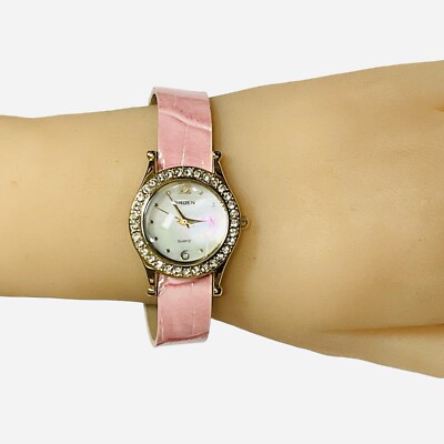 Gruen Quartz Watch Interchangeable Bands Faces Rhinestones Wristwatch UNTESTED
