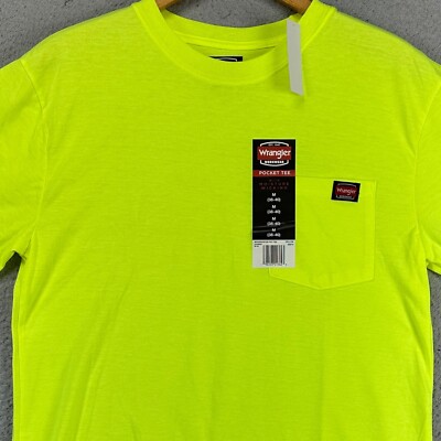 Wrangler Workwear T-Shirt Mens Medium Neon Yellow Crewneck