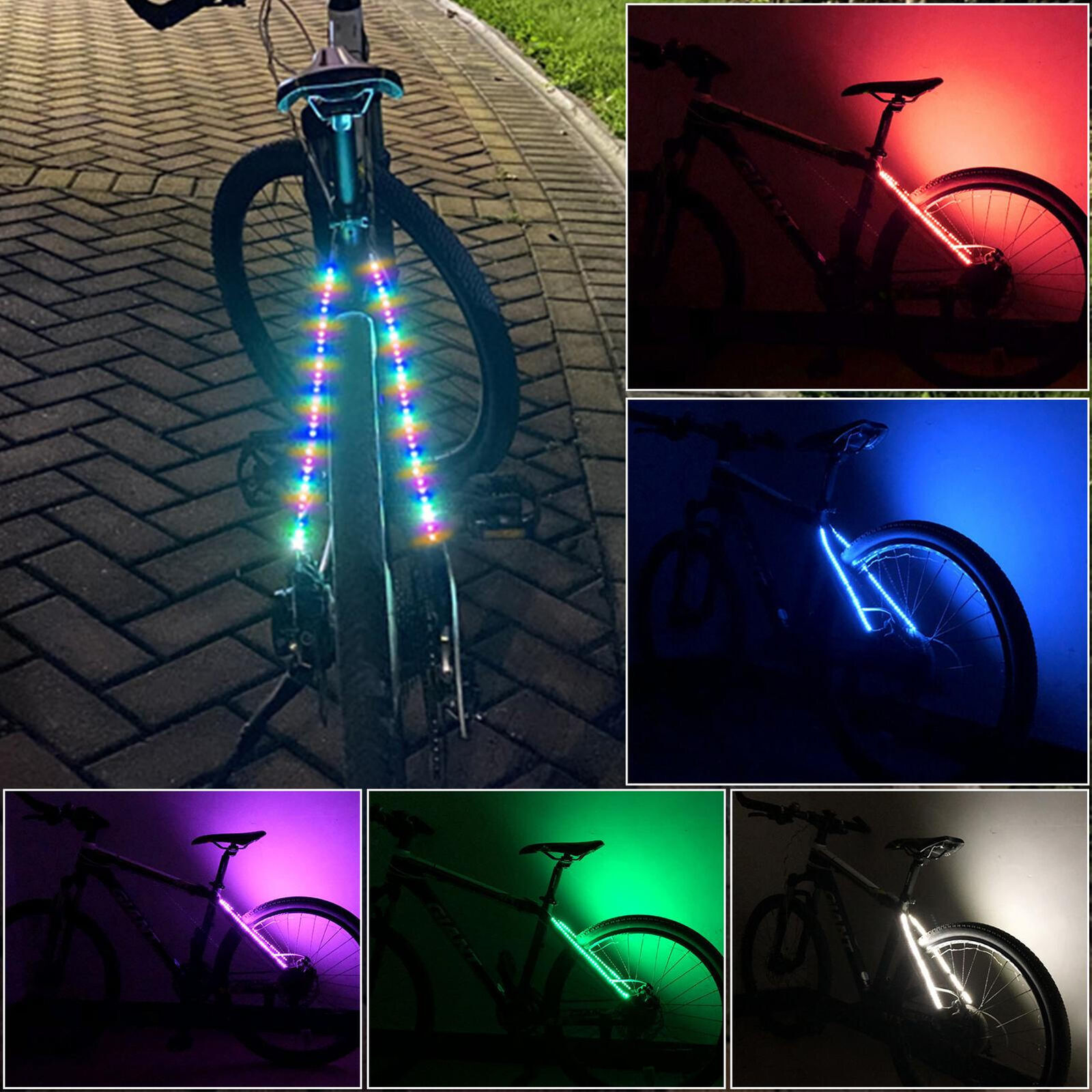 Fork Strip Light Led Waterproof Wheel Frame Lamp Safety Deco