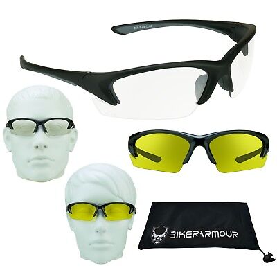 Z87 YELLOW CLEAR Lens Glasses Night Driving Cycling Shooting Safety Racket Ball 
