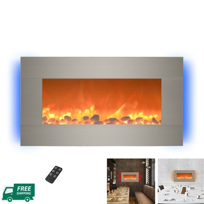 Calentador De Chimenea El?ctrico Empotrado Montado En La Pared Llama 13 Colores
