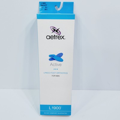 Lynco By Aetrex L1900 (Men's) Orthotic Insoles For Medium & High Arch Sz 7