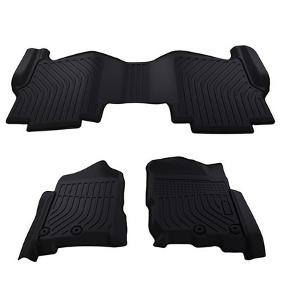 Black Waterproof Floor Mats for Nissan Titan Crew Cab 2017-2021 TPE Set