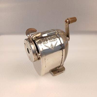 Vintage Boston Self Feeder Pencil Sharpener Hand Crank Desk or Wall Mount