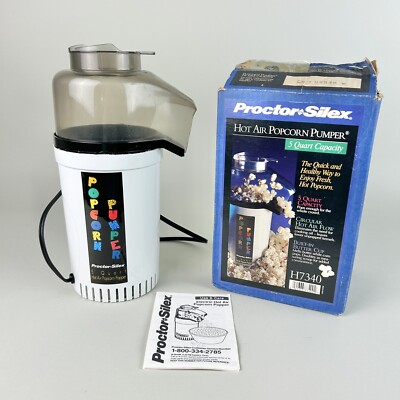 Vintage Proctor Silex H7340 Popcorn Pumper 5 Quart Hot Air Corn Popper TESTED