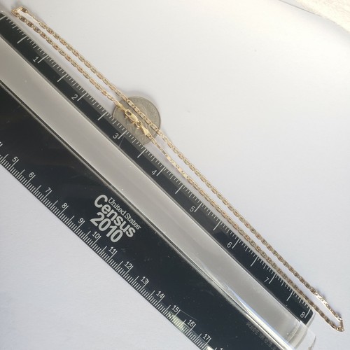 Pre-owned Rosegold 14k Yellow White Rose Gold 18 Inches Long Chain 2 Mm Wide Diamond Cut