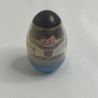 Vintage Hasbro Weebles Wobbles Brown/Blue  Boy Slingshot 1973 2''
