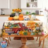 JNDJE Fall Tablecloth 60×104 Inch, Fall Decorations Gnomes Table Cloth for Rectangle Red Truck, Orange Fall Decor Pumpkin Tablecloths Polyester Vintage for Picnic Party Dinner Thanksgiving