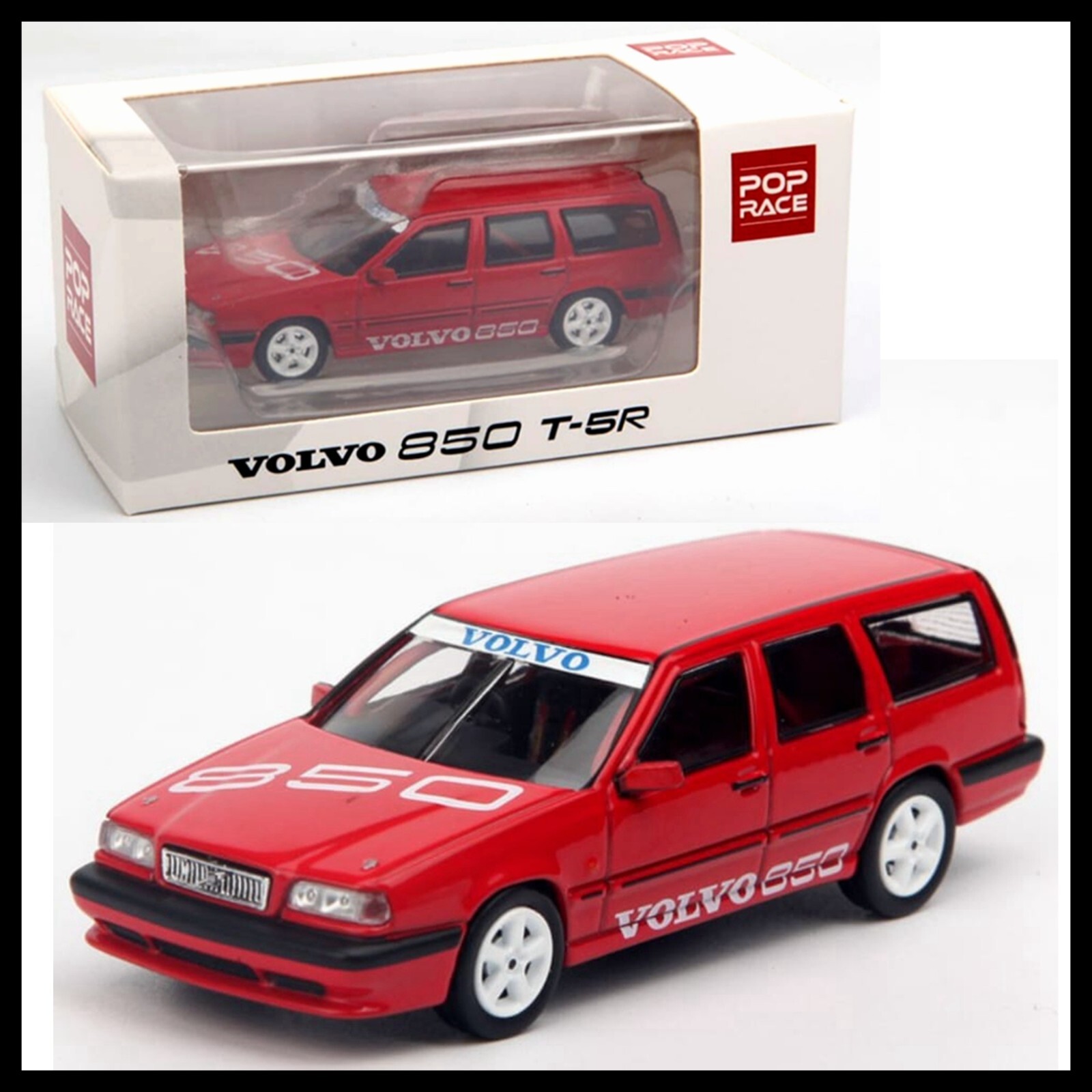 POPRACE 1/64 Volvo 850 T5-R Estate Red New Diecast Car POP