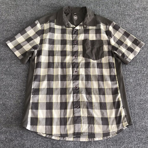 ’s Medium Grey Plaid Mountain Biking Pockets Snap