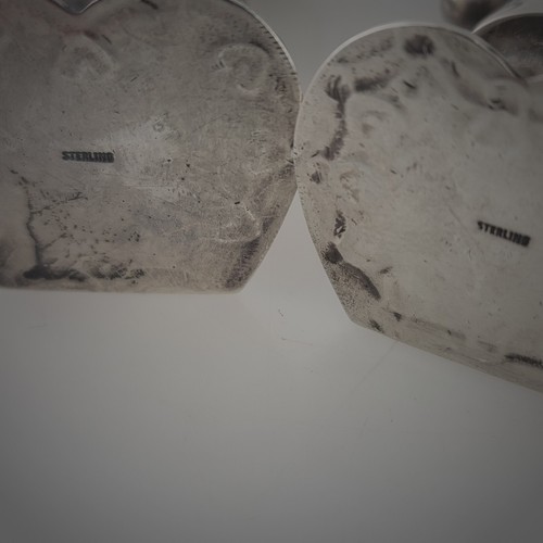 Rare Navajo Sterling pr Salt & Pepper Shakers figural & hand stamped decorations