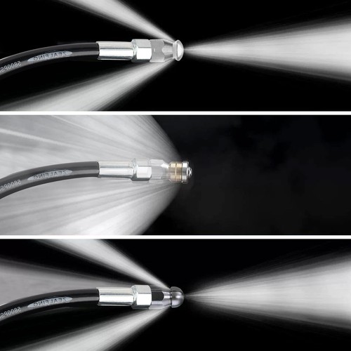 5800PSI Sewer Jetter Nozzles Kit 100FT Drain Cleaning Hose for Pressure Washer