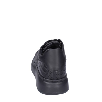 Pre-owned Baldinini Herren Schuhe  45 Eu Sneakers Schwarz Leder Bf332-45