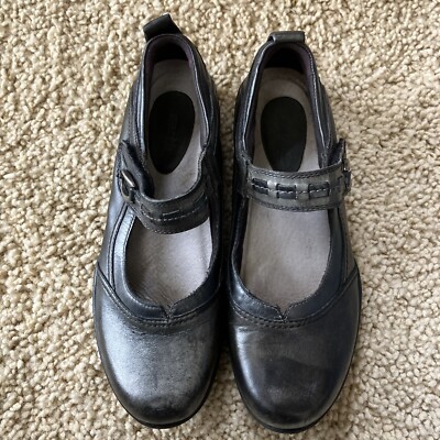Earth Angelica Womens Comfort Shoes Mary Jane Sz 9B US Black & Gray Leather