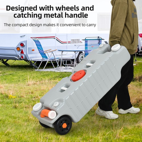 RV Waste Tank Kit Portable 19.8 Gallon Black Water Holding Tote Sewer Dump Campe