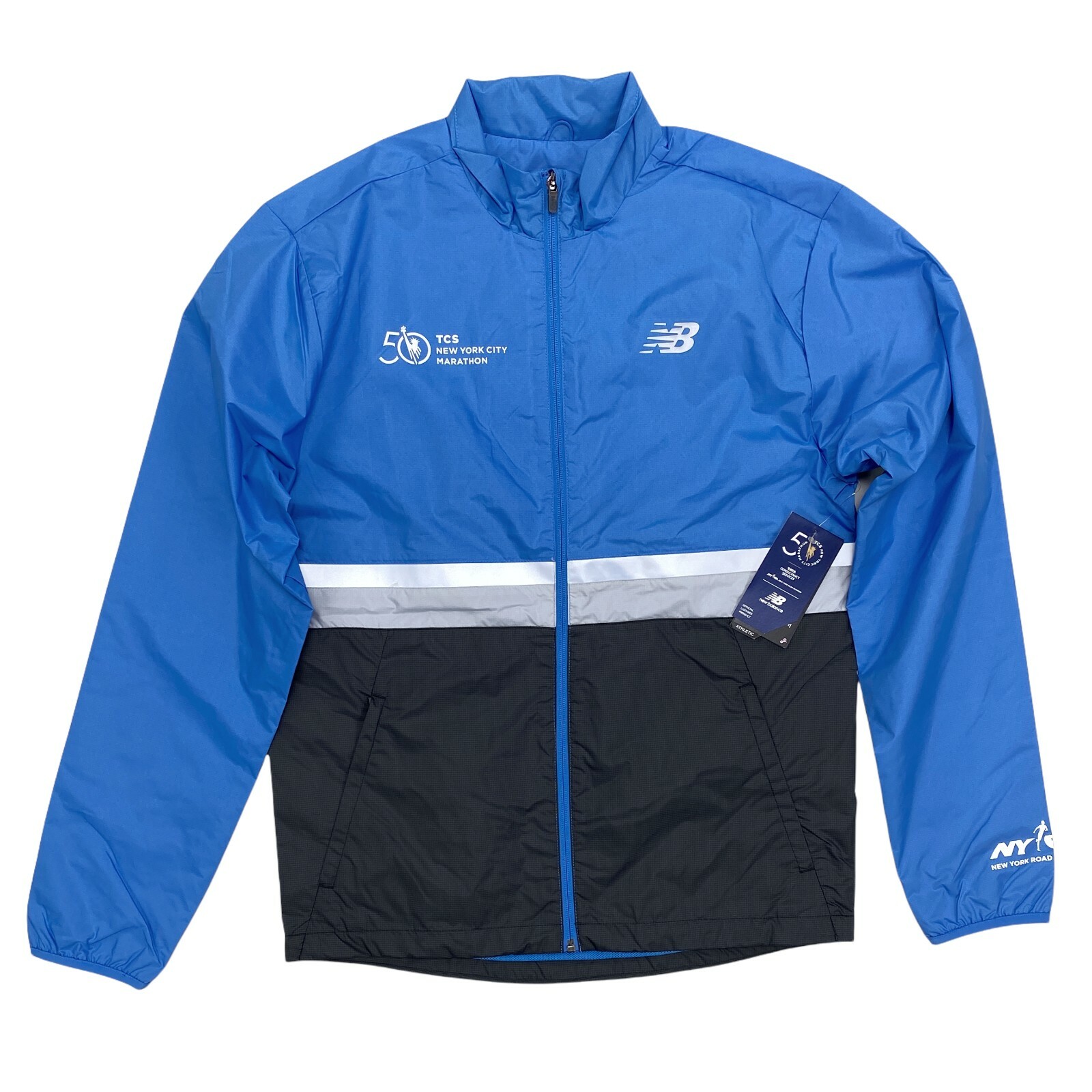 

Мужская ветровка-ветровка New Balance 2021 NYC Marathon Blue Grey TCS New York, Синий