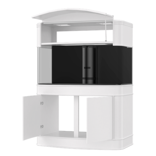 215G Reef Ready Seamless Bow Front Glass Aquarium Wood Furniture 5-Year Warranty