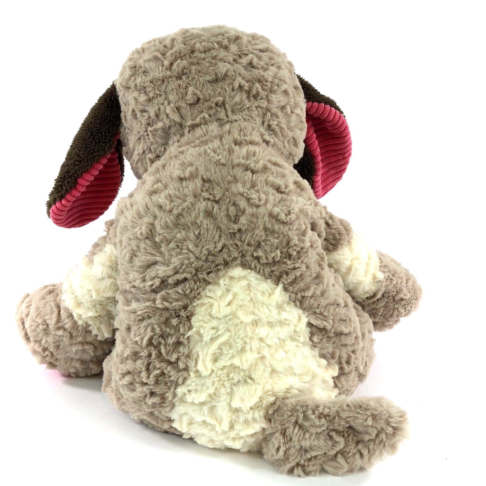 Animal Adventure Beige Brown Puppy Dog Pink Corduroy Heart 20