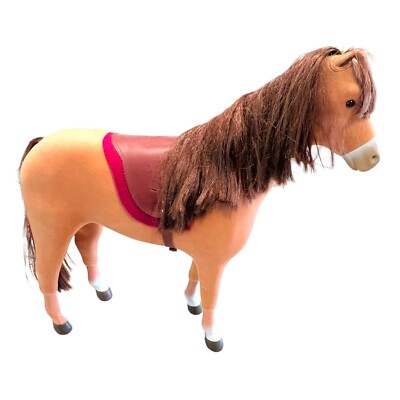 American Girl Chestnut Brown Horse with Saddle Halter Bridle 18'' Equestrian Doll