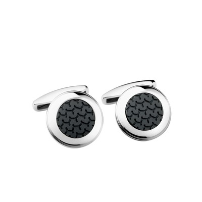 Brand New Chopard Classic Racing Cufflinks Ref. 95014-0001 Black Rubber Steel