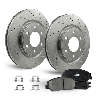 Front Zinc Drill/Slot Brake Rotors + Pads for Chevrolet Colorado 2004-2008