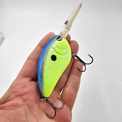 Spro Little John DD 70 Crankbait 3/4 Oz Gamakatsu #2 Hooks Chart Blue 16-20 Feet