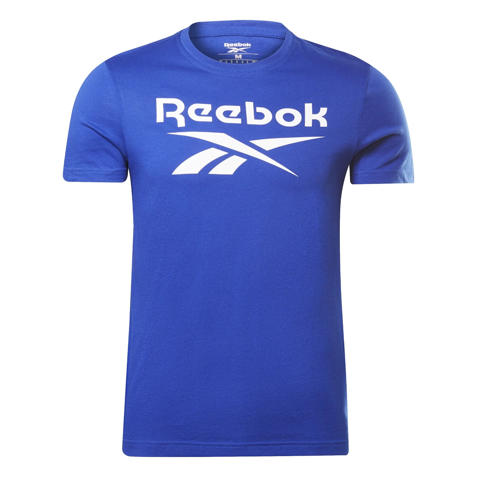 REEBOK Bright Cobalt Blue Big Logo 100% Cotton Crew Neck T
