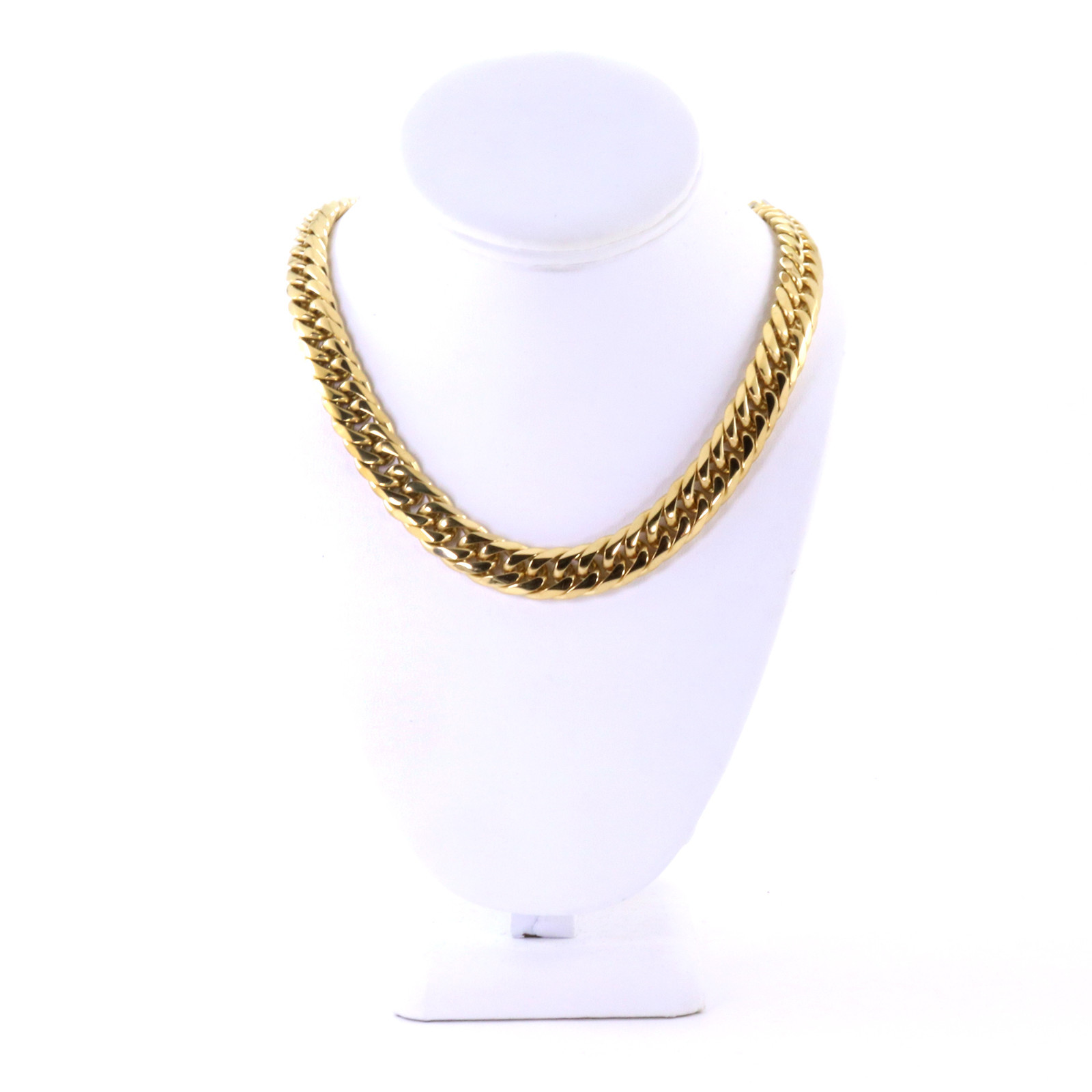 【Miami Cuban Curb Link】【ネックレス】【匿名配送】送料無料 Men Women Stainless Steel Miami Gold Curb Cuban Chain CZ