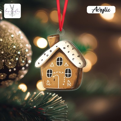 Christmas House Decor Ornament  Rustic Holiday Tree Ornament  Christmas Tree Hou