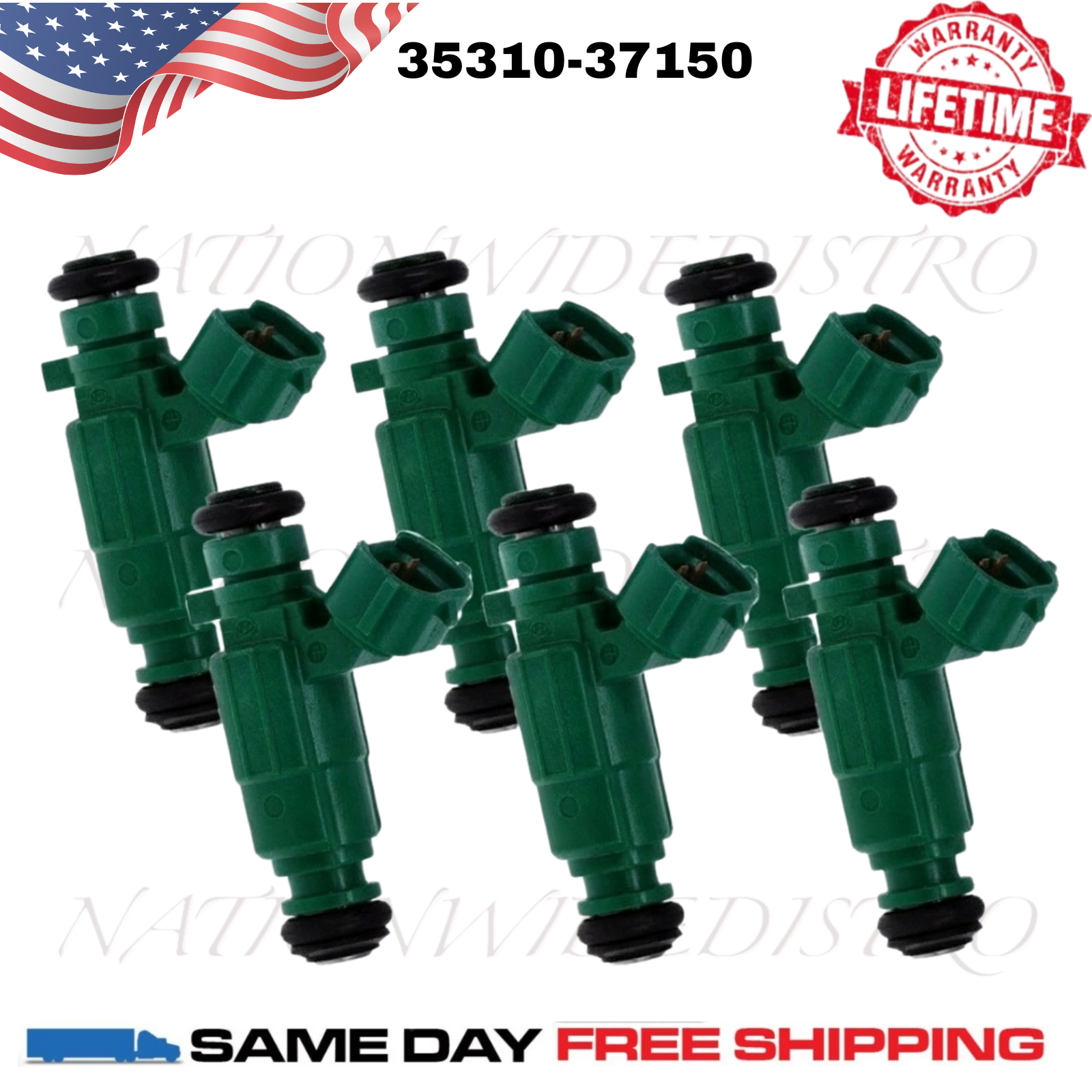 6x OEM Bosch Fuel Injectors for 2003-2008 Hyundai Tiburon 2.7L V6 35310-37150