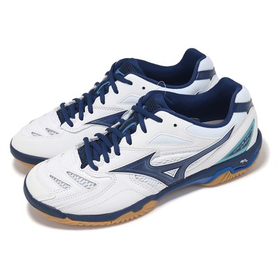 Mizuno Wave Fang Pro White Navy Men Unisex Badminton Sports Shoes 71GA2100-62