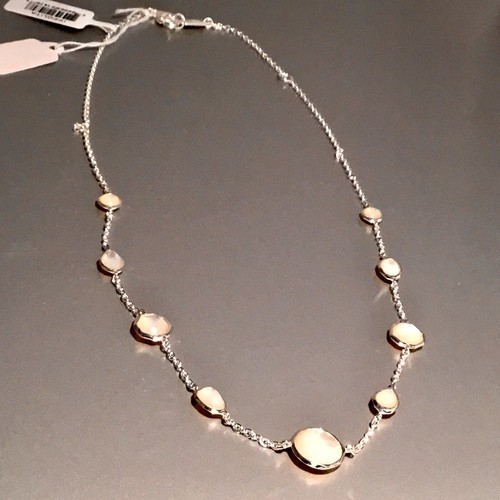 Pre-owned Rock Candy Ippolita Sterling Silver  Mop Station Necklace In White