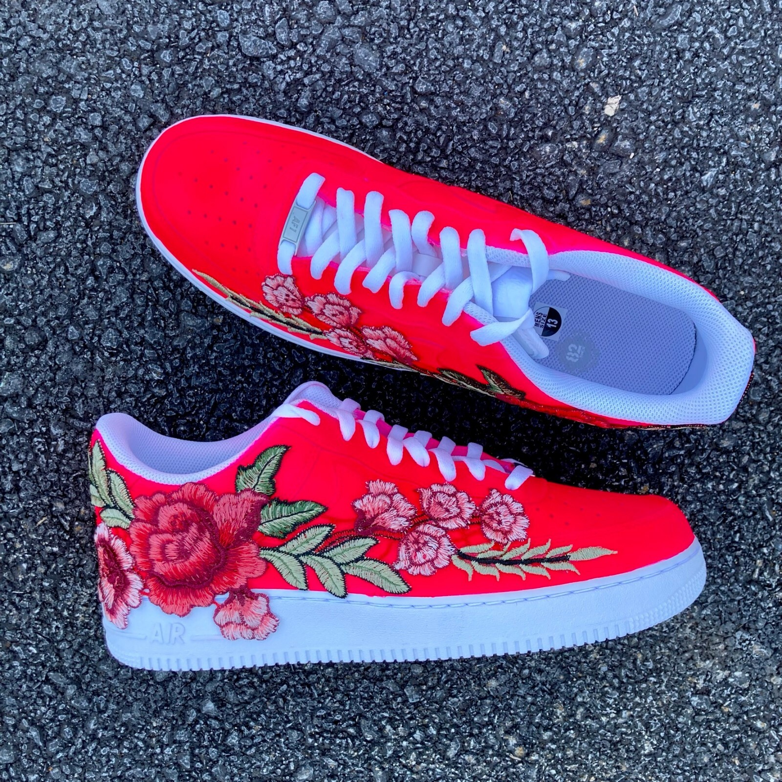 nike air force 1 low with rose floral embroidered