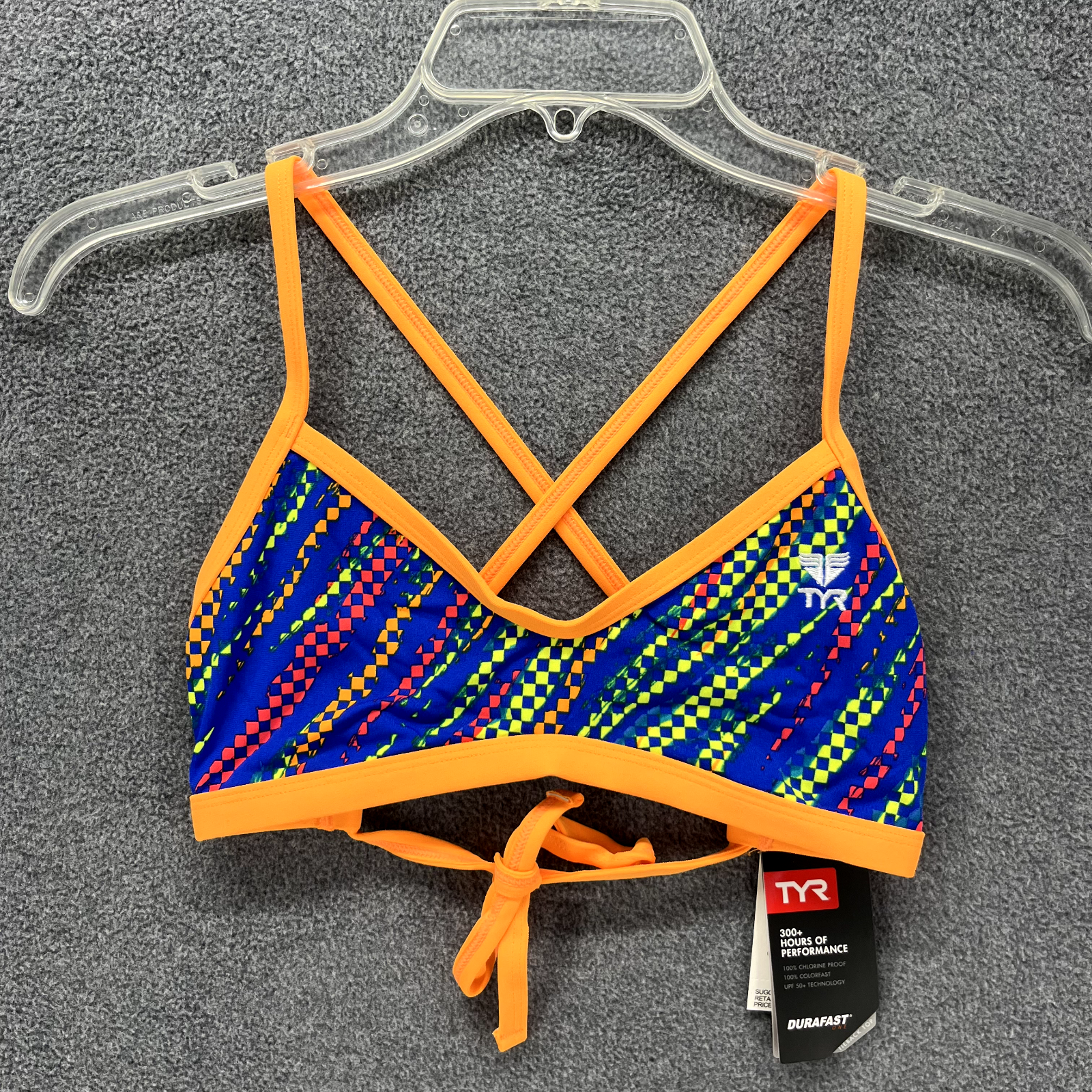 大好き 4 Small Women Top Bikini TYR 6 Crosscut Sassari Blue Orange フィットネス・競泳水着
