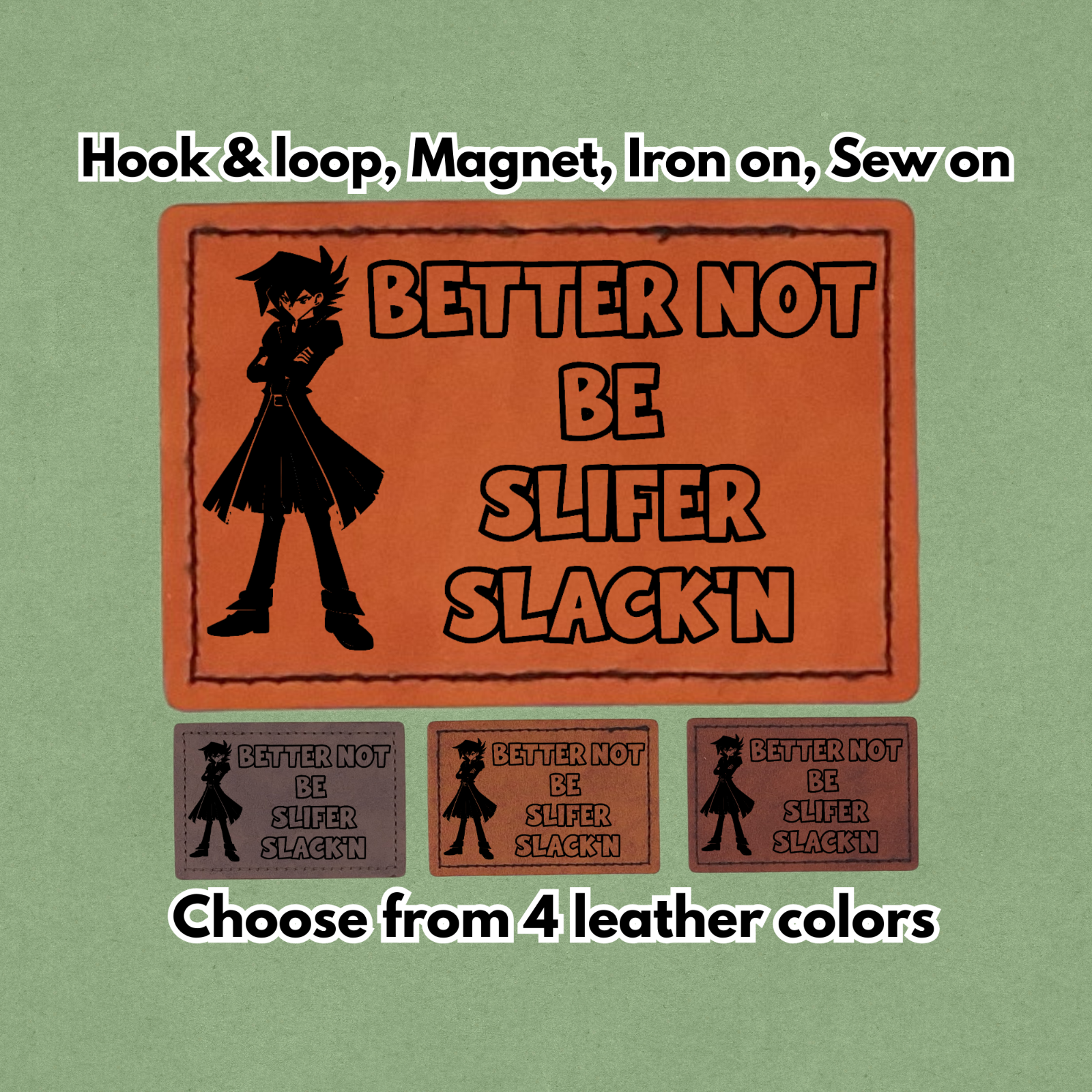 slifer slacker GX - Leather Patch - Magnet, Hook and Loop, Iron on and Sew on