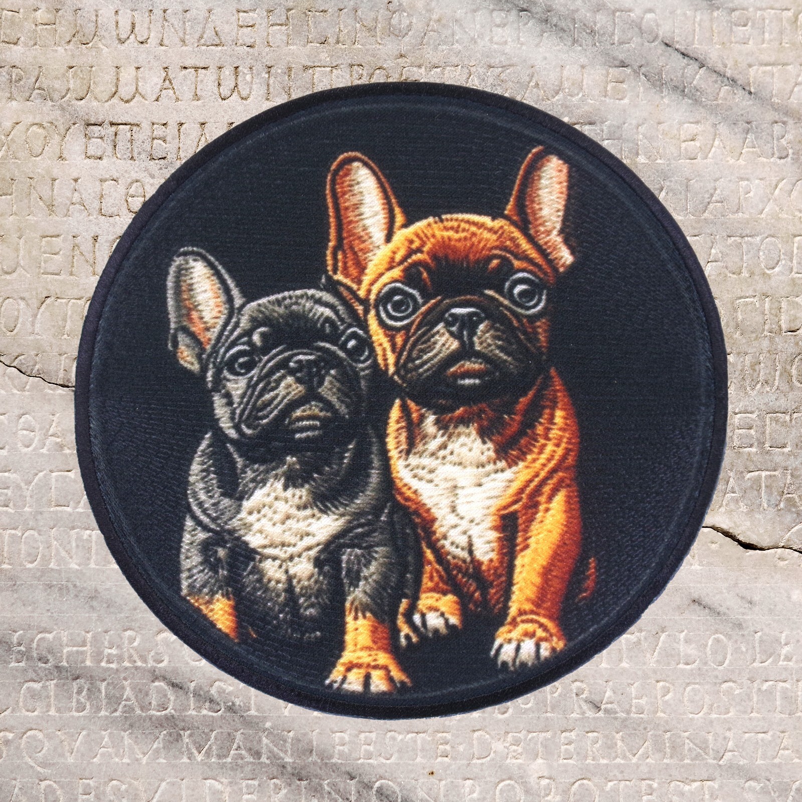 French Bulldog Dog Patch Face Cut out Iron on/Sew on Applique For Clothes