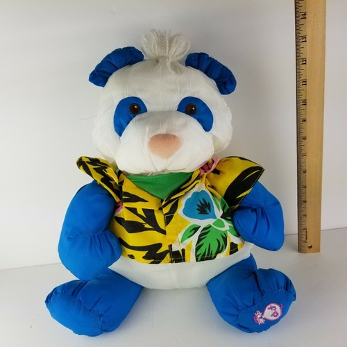 Fisher Price Puffalump Wild Thing Panda Bear Blue  Hawaiian Shirt 1987 Vintage