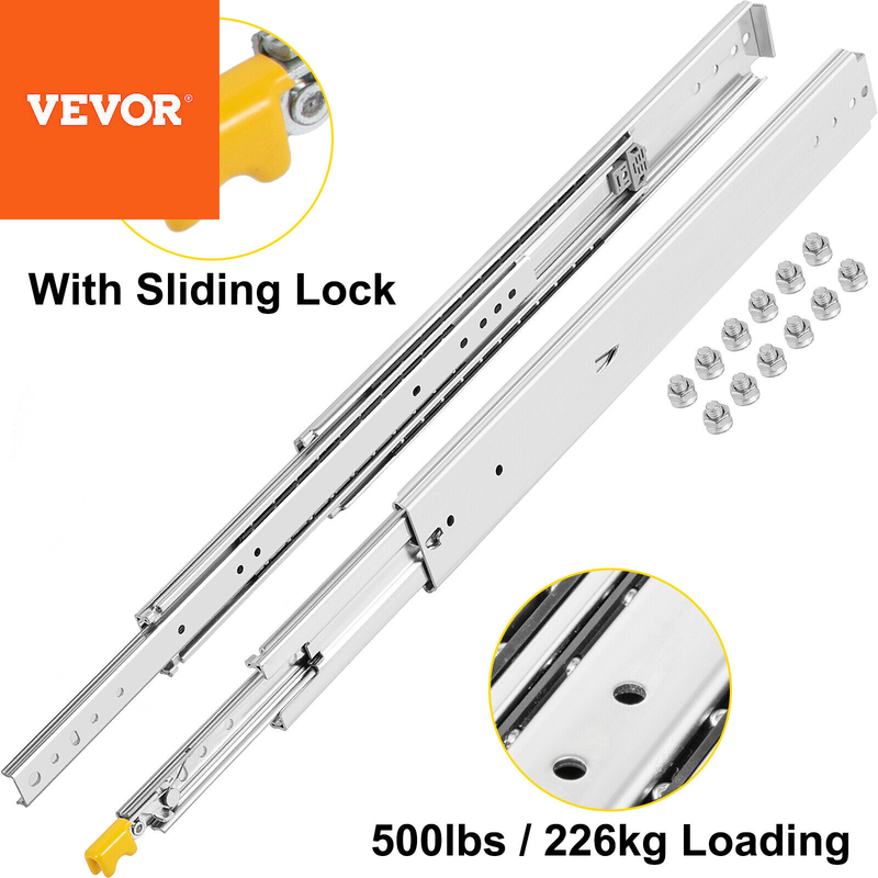 500lbs Ball Bearing Drawer Slides 24inch Long With Lock