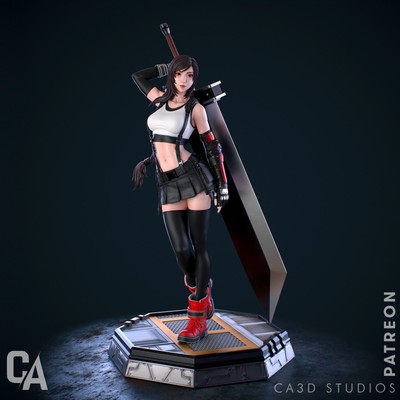 Tifa - Unpainted | Unassembled 3D printed Resin Model Kit by CA3D Studios