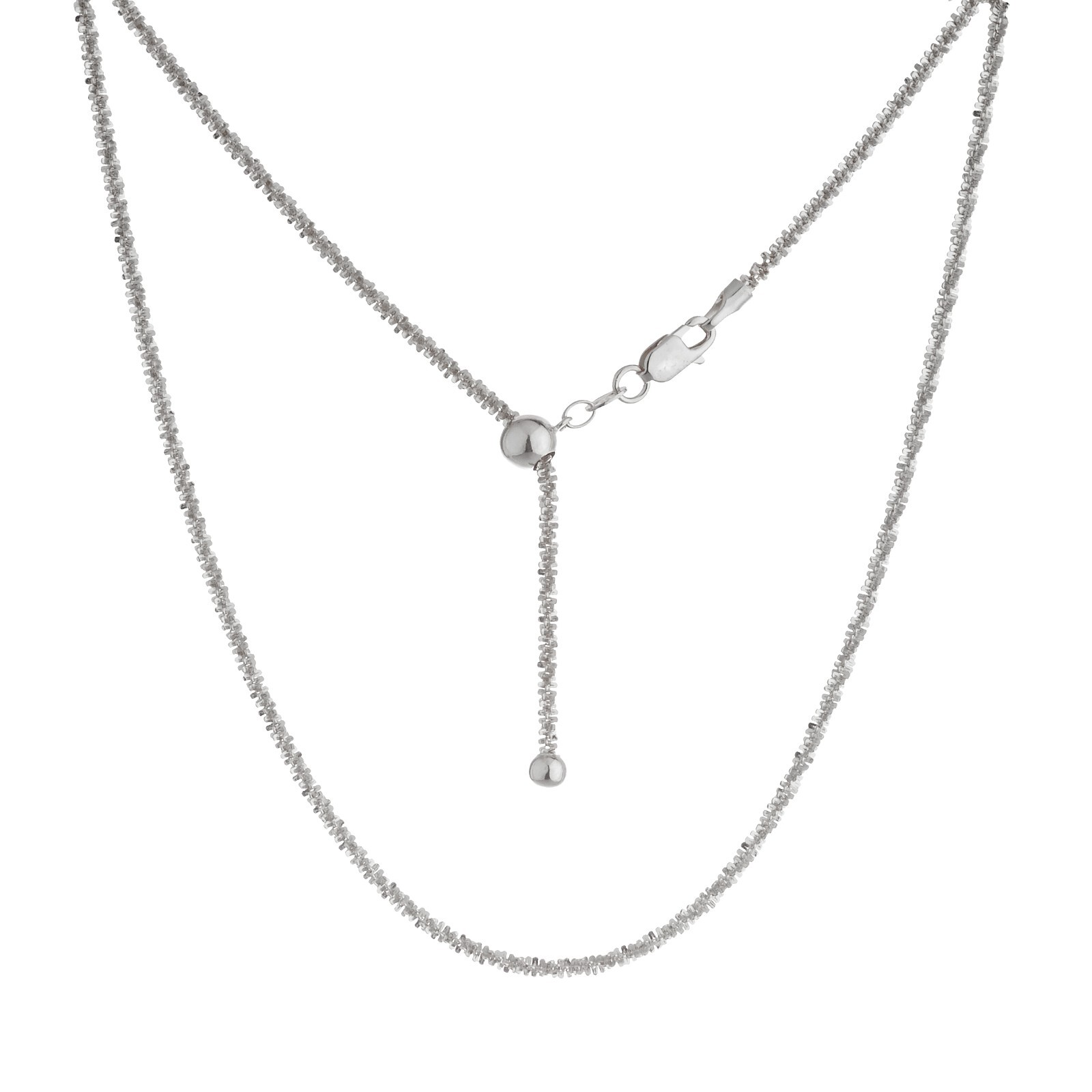 925 Sterling Silver 2mm Margarita Twisted Rock Chain