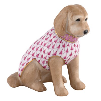 HEREND,  LABRADOODLE,  PINK FISHNET,  #VHP-16320,   BRAND NEW, MINT & BOX!