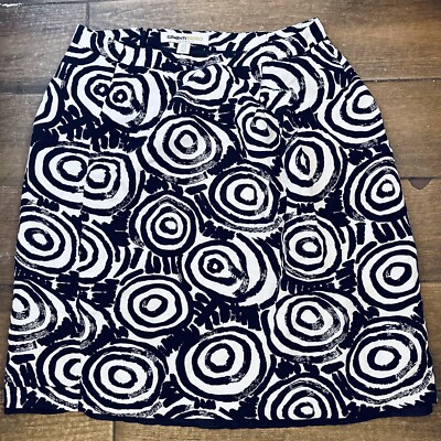 Gorgeous Clemente s Ribeiro Black & White Swirl Linen Blend Skirt Size 10
