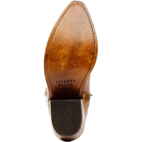 Pre-owned Liberty Black Ladies Embroidered Allie Mossil Tan Western Boots Lb-712988g In Brown